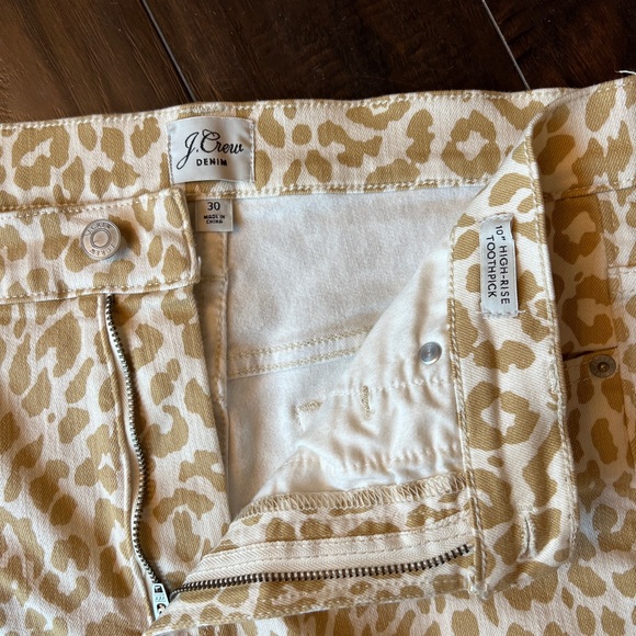 J. Crew high rise skinny jeans in cream leopard print size 30 - Picture 2 of 3